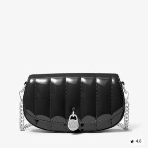 Michael Kors Mila Small Convertible Crossbody in black patent leather